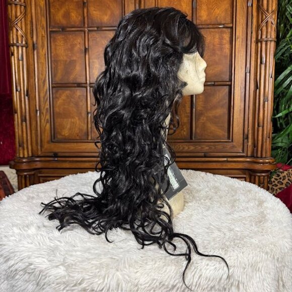 Pazazz PL-Judi Designer Collection 27" Lace Front Wavy Color 1B Synthetic Wig - Picture 7 of 16